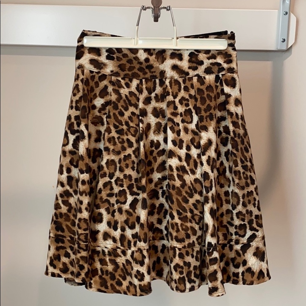 Korean Fashion Leopard Satin Skirt